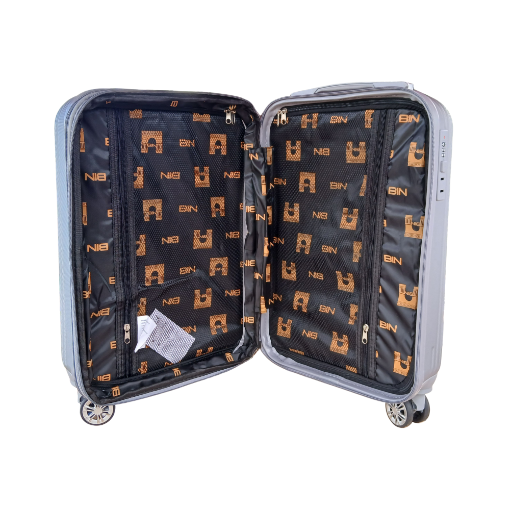 maleta de viaje 22 pulg expandible mediana bin m020 plata