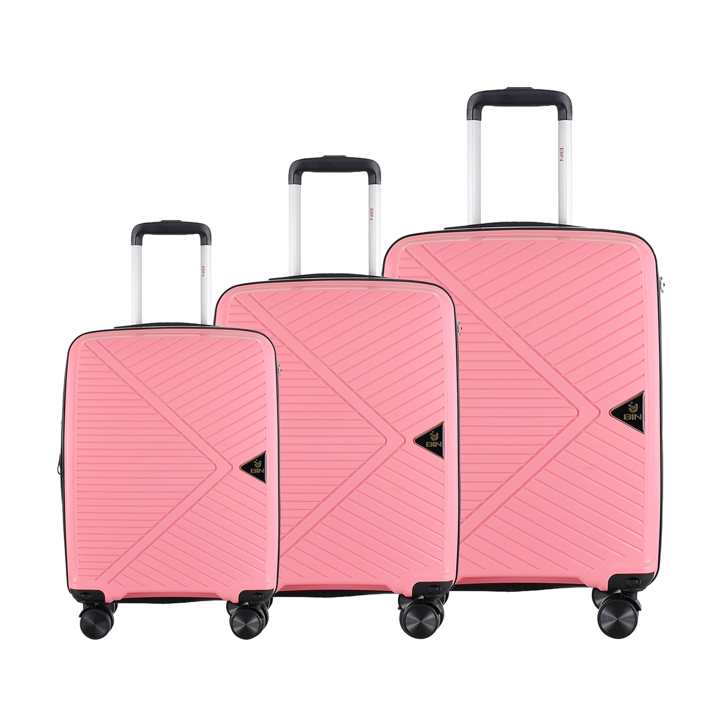 Juego Set Maletas X3 20,24,28 Pulg Bin M017 Rosado