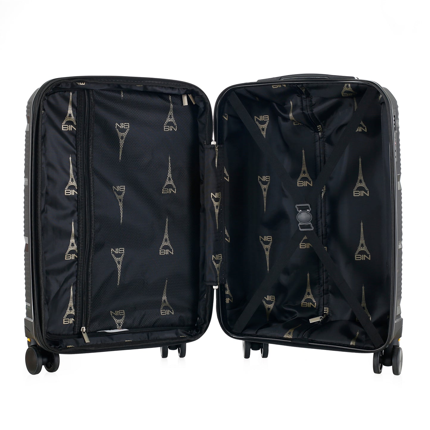 Maleta De Viaje 24 Pulg Mediana Bin M018 Negro