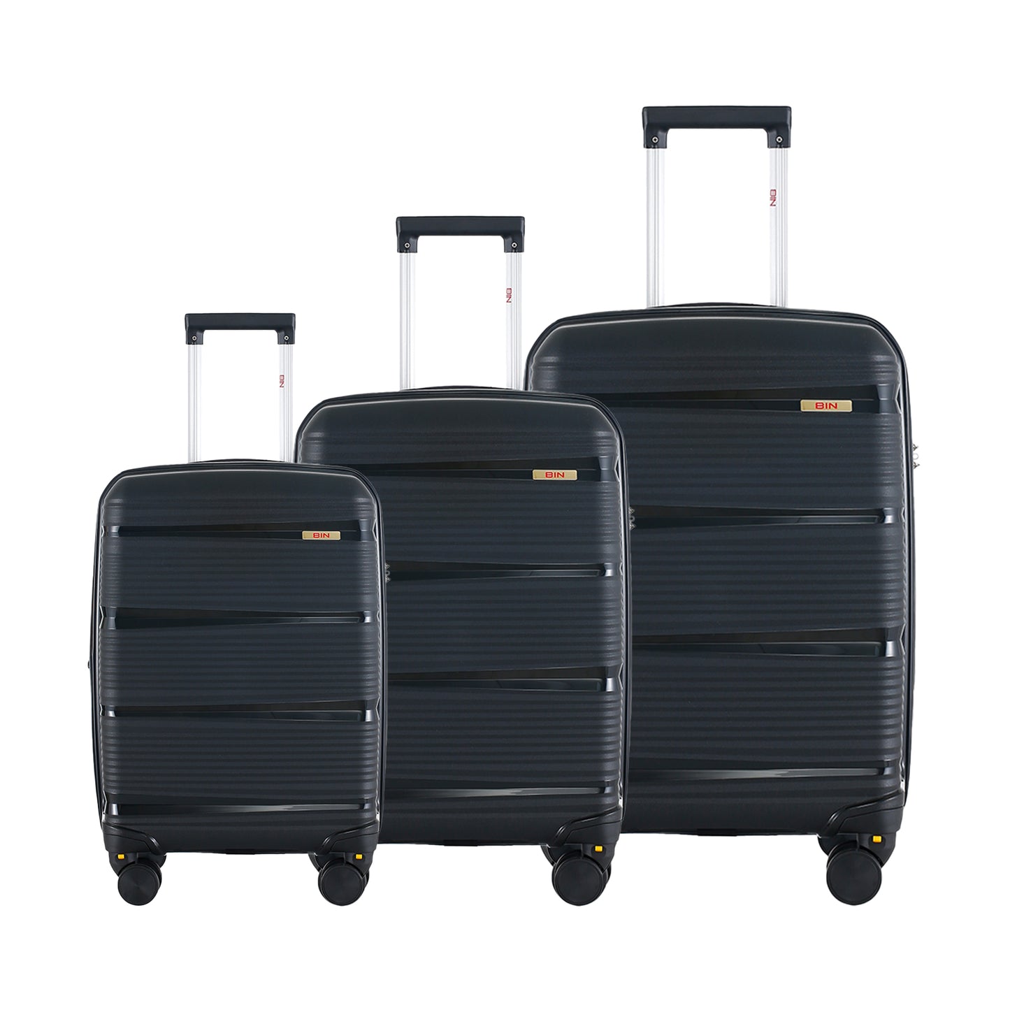 Juego Set Maletas X3 20,24,28 Pulg Bin M018 Negro