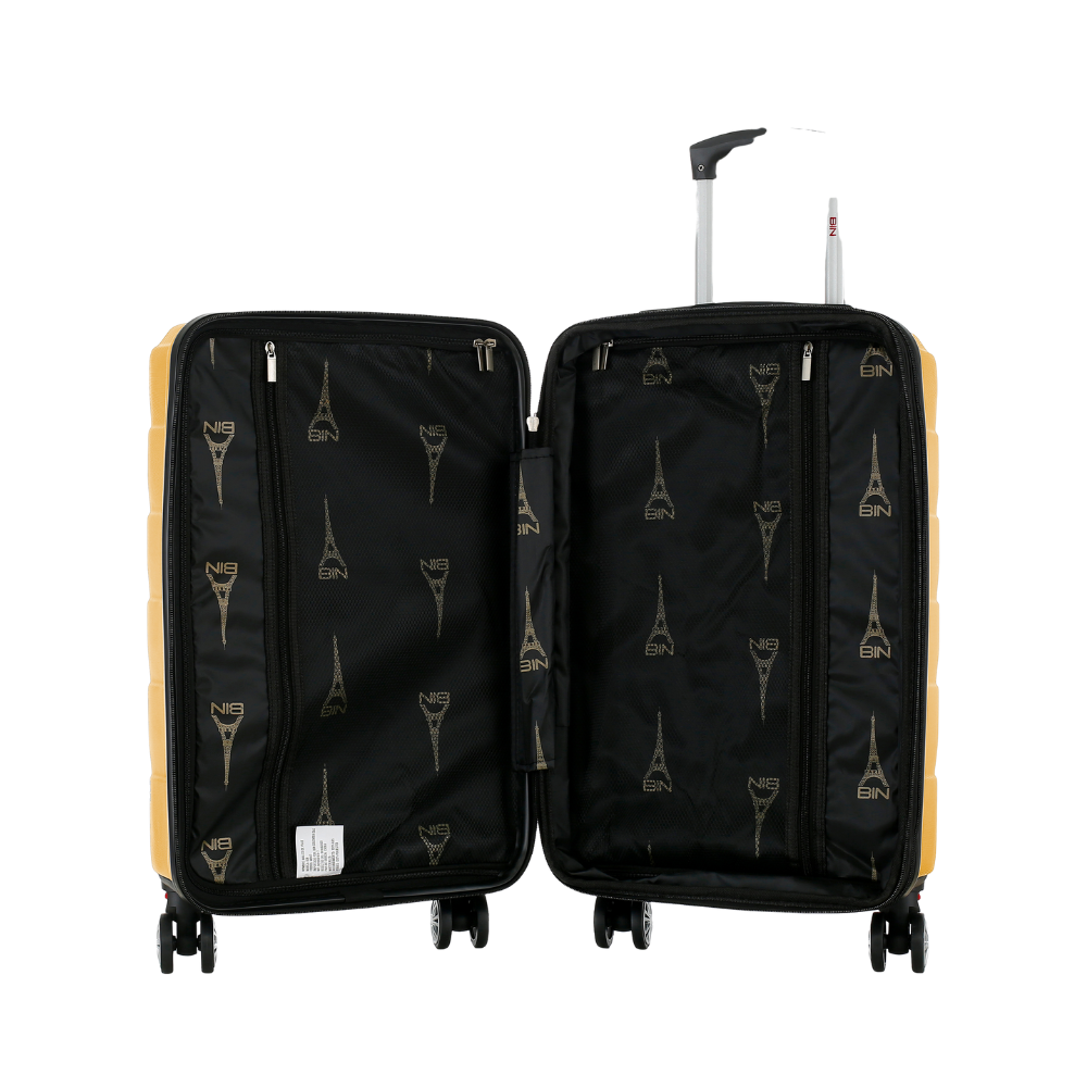 maleta de viaje con ondas curvas – ultraliviana abs, ruedas 360°, expandible, apta cabina mod 007