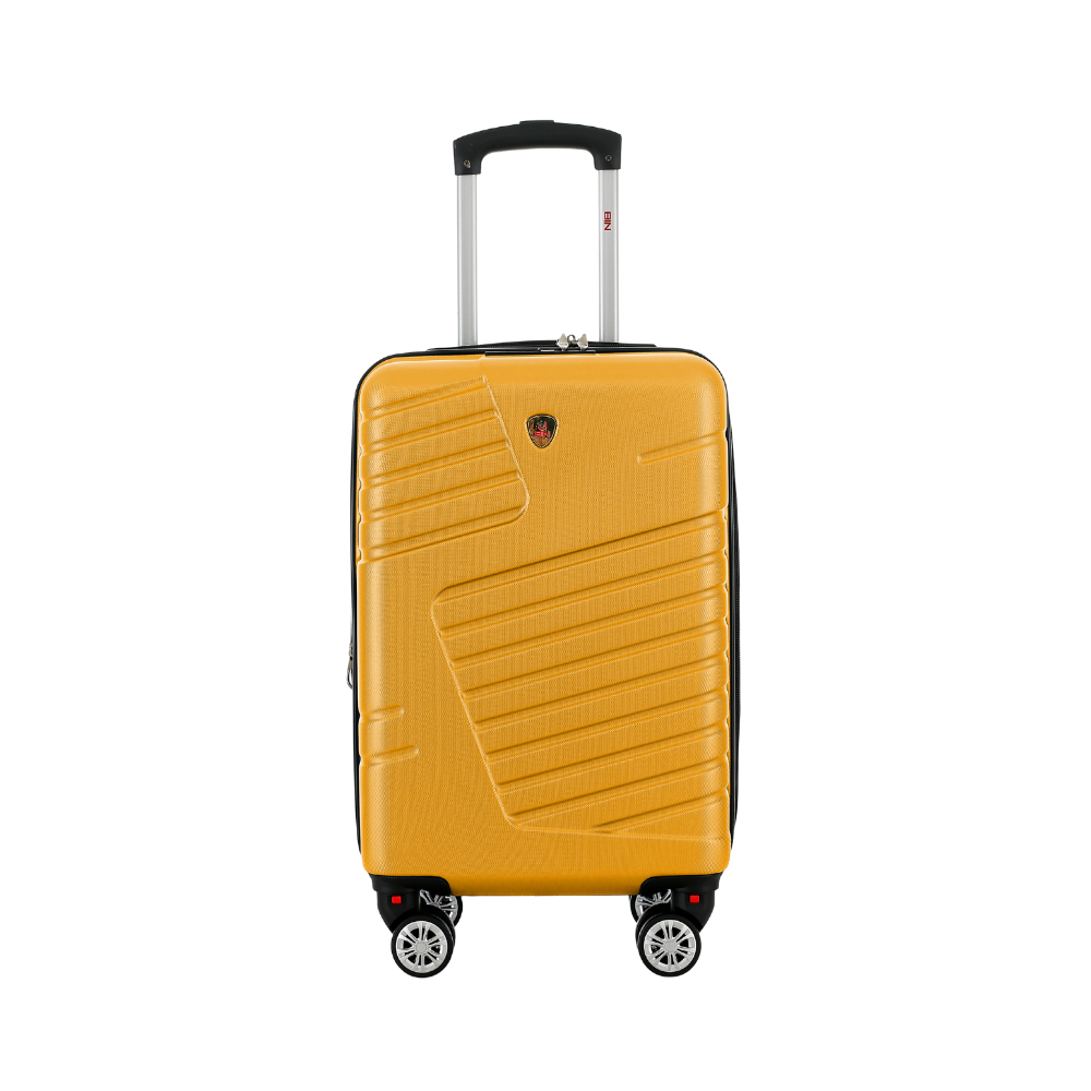 maleta de viaje rígida abs diseño geométrico – liviana, 360° spinner, expandible, ideal cabina mod 006