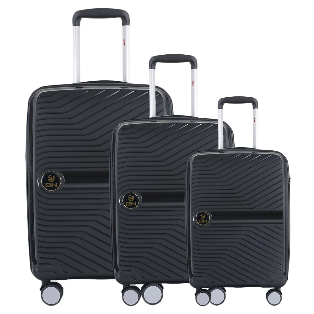 Juego Set Maletas X3 20,24,28 Pulg Bin M013 Negro