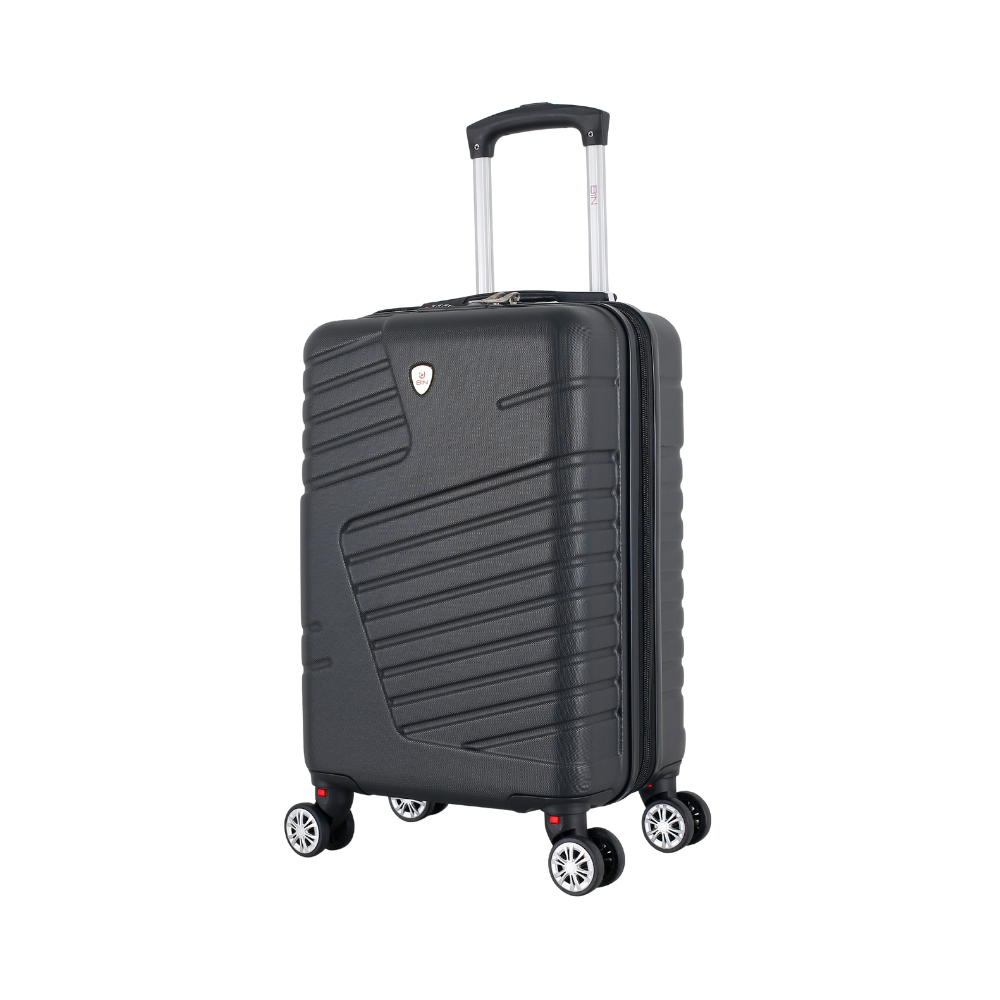 maleta de viaje rígida abs diseño geométrico – liviana, 360° spinner, expandible, ideal cabina mod 006