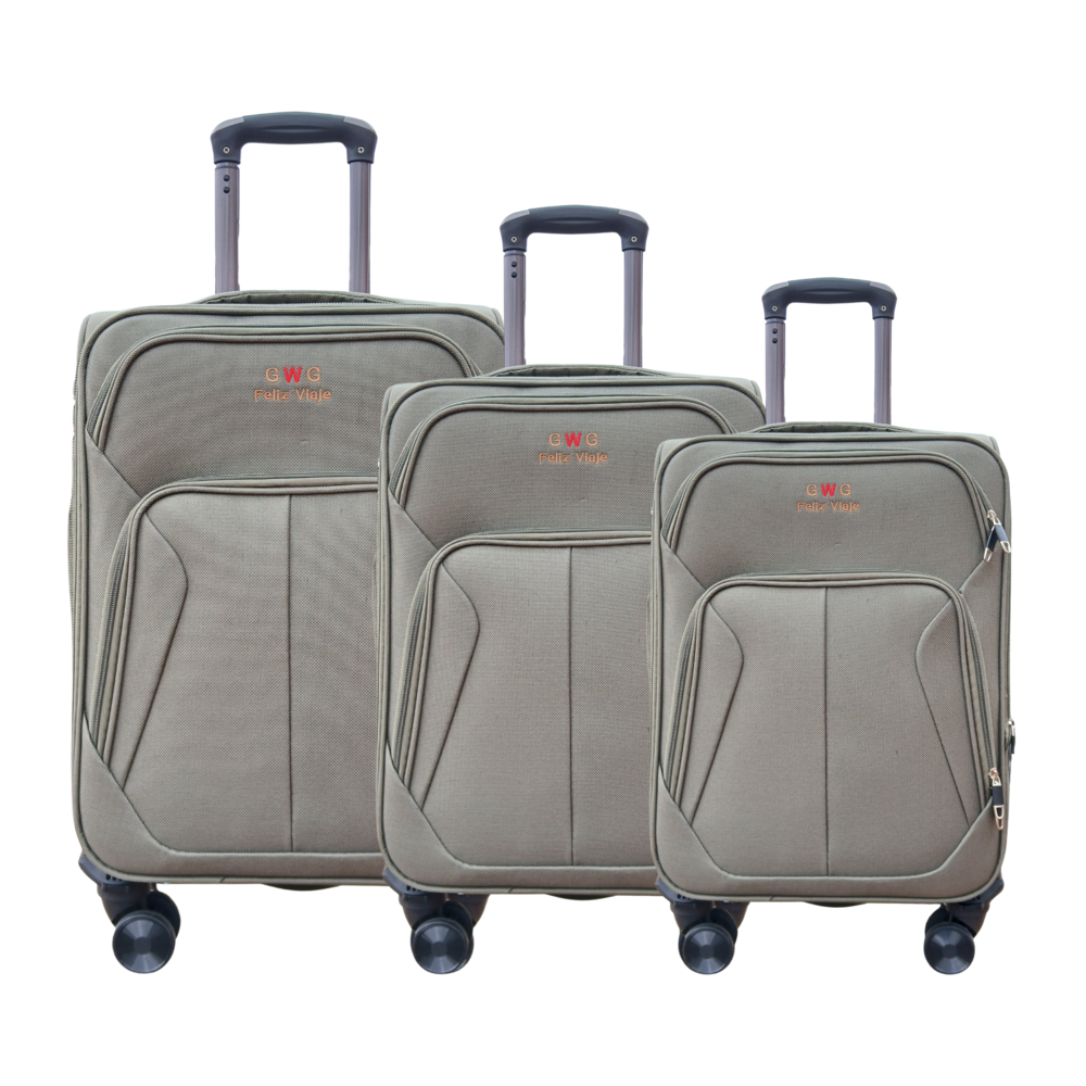 Juego Set Maletas X3 20,24,28 Pulg Bin M023 Verde