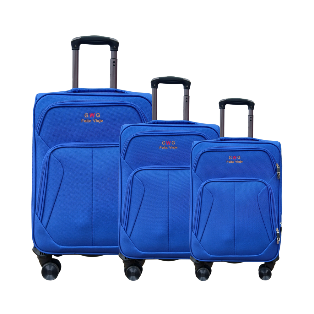 Juego Set Maletas X3 20,24,28 Pulg Bin M023 Azul Claro