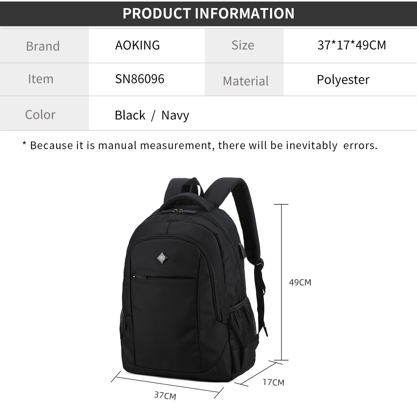 Morral Bin Sn86096 Aoking Negro