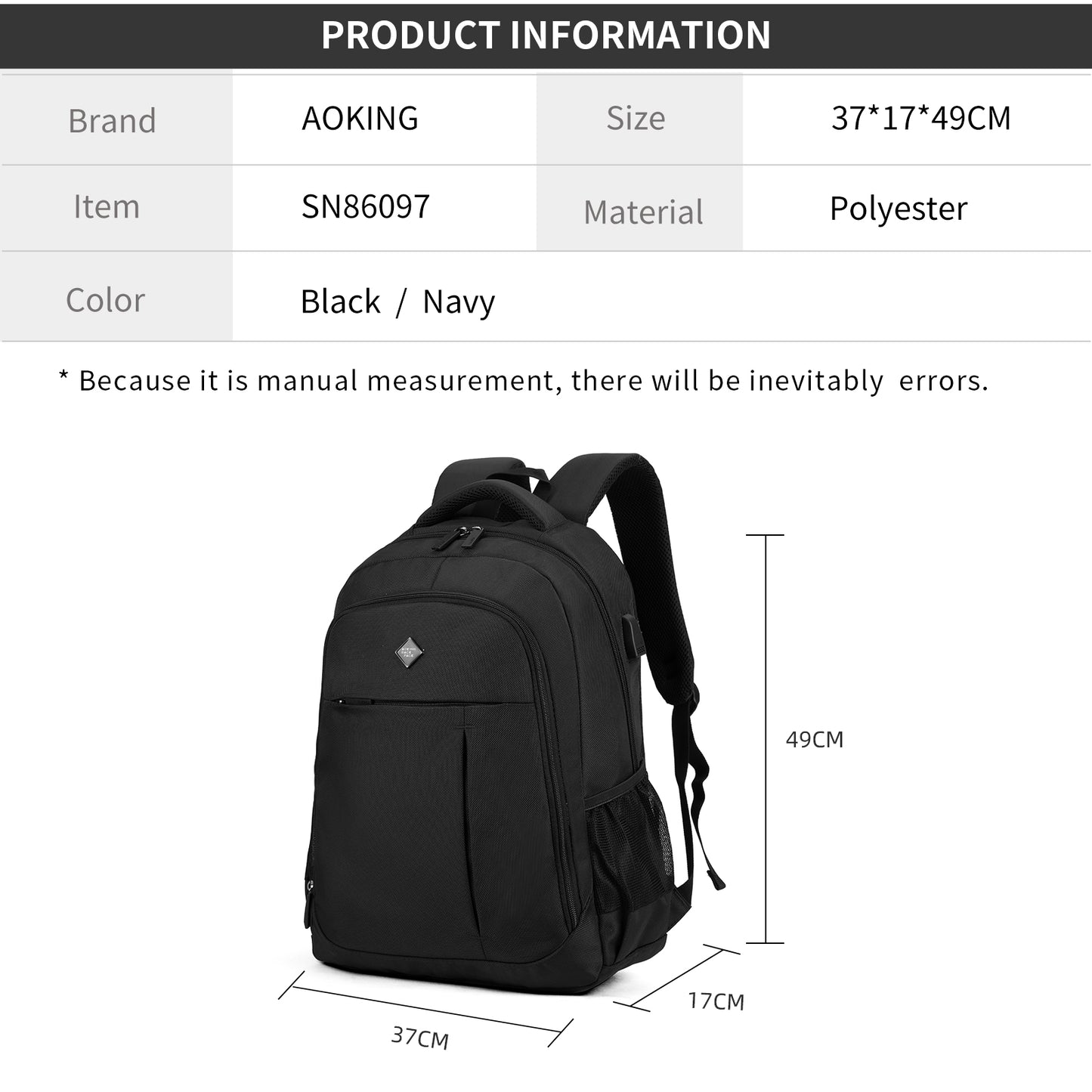 Morral Bin Sn86097 Aoking Negro