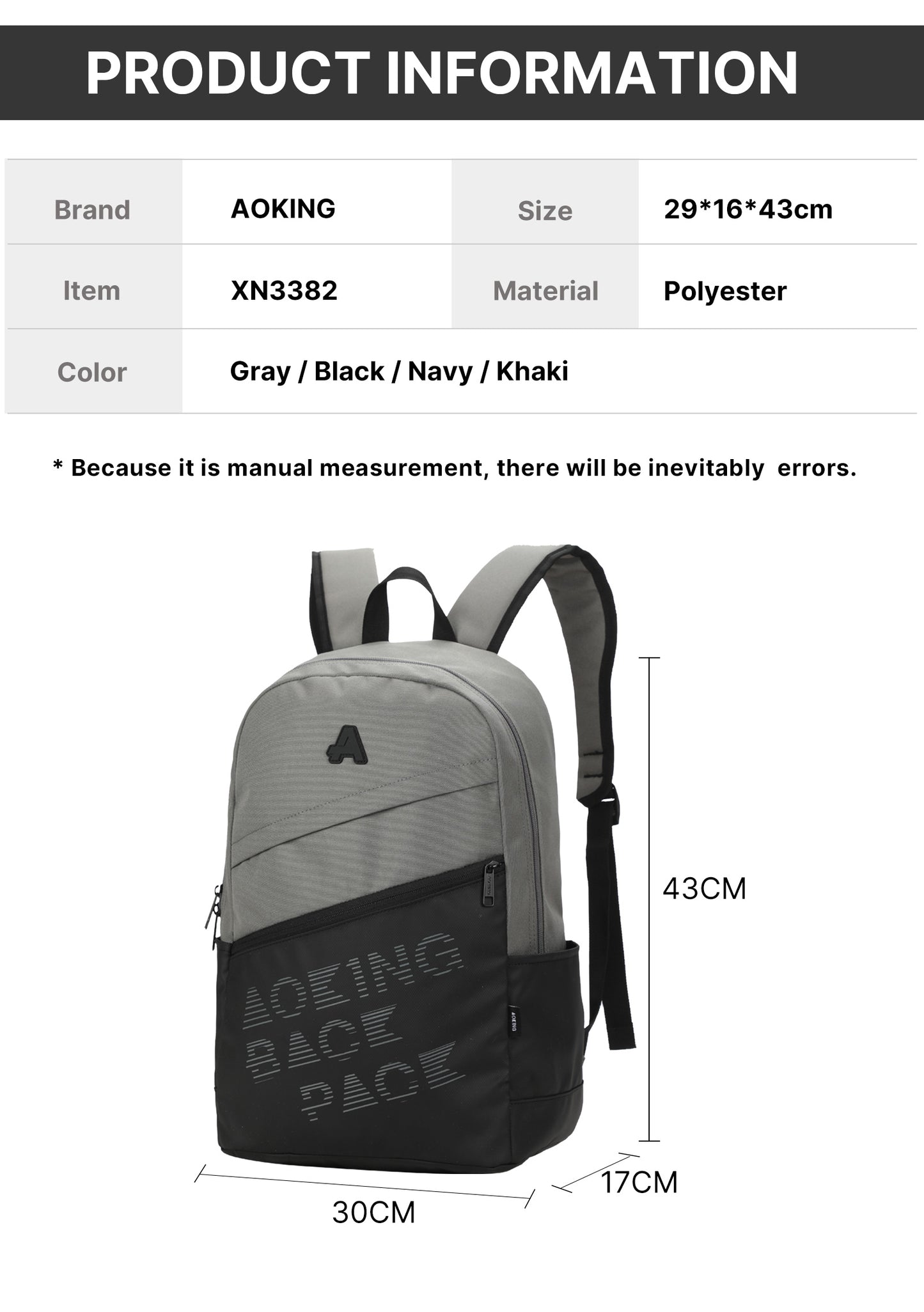 Morral Bin Xn3382 Aoking Gris/negro