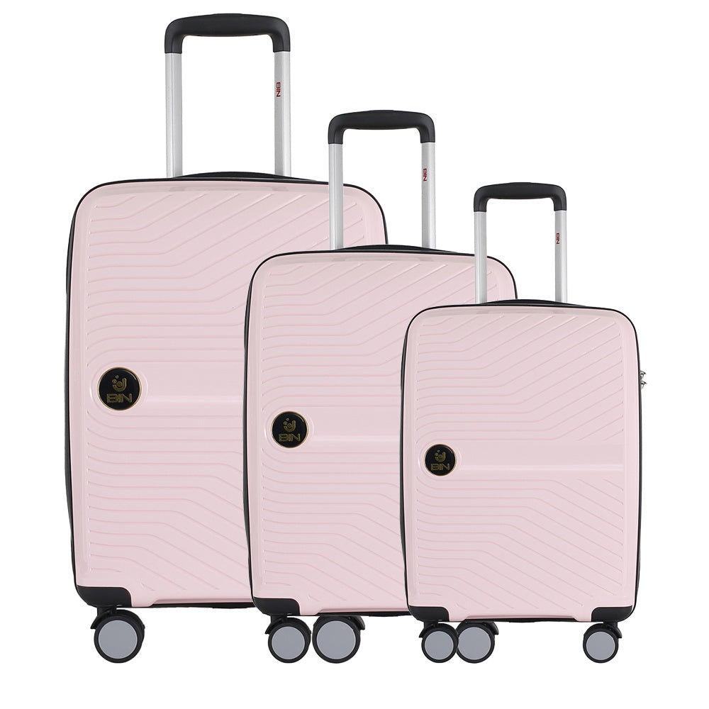 Juego Set Maletas X3 20,24,28 Pulg Bin M013 Rosado