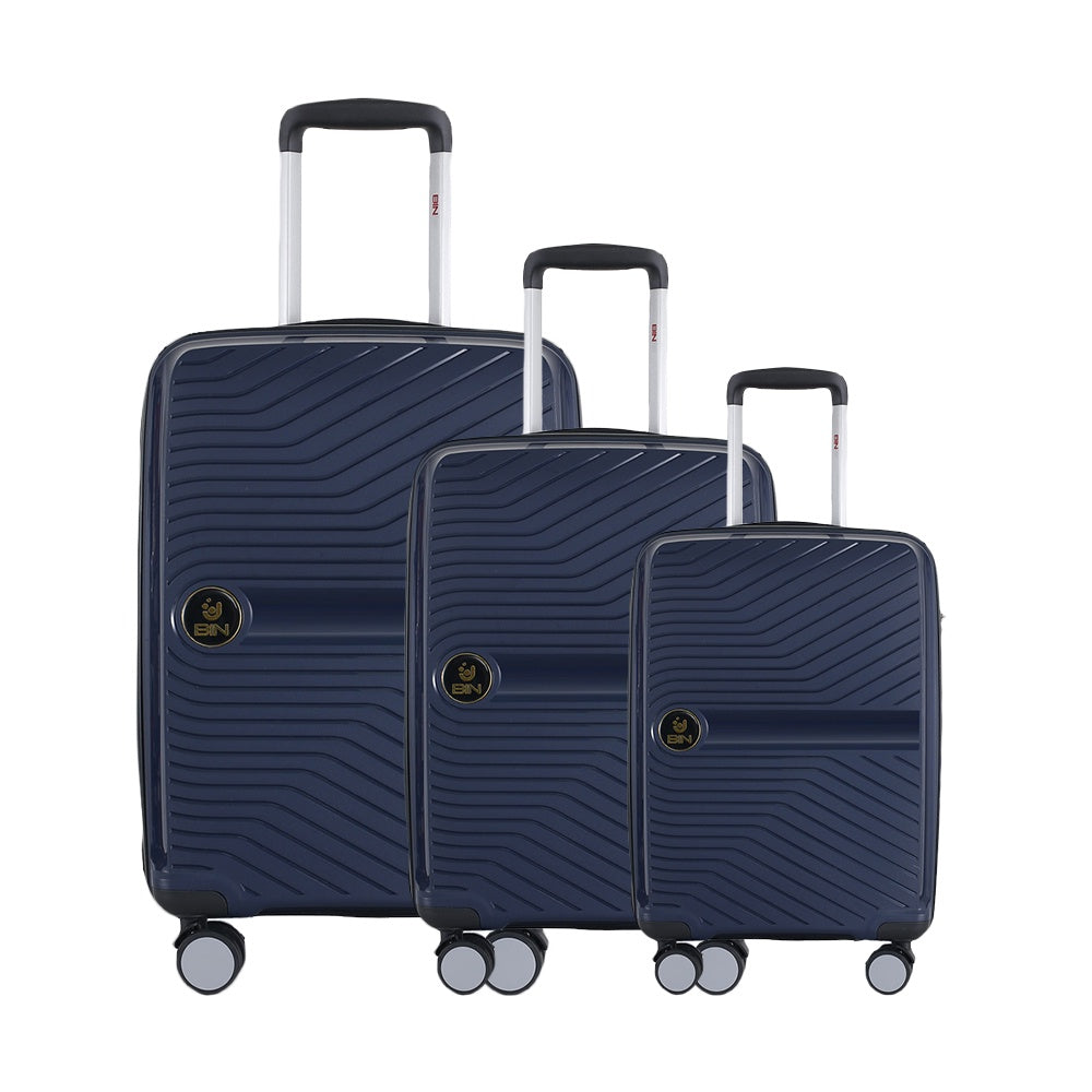 Juego Set Maletas X3 20,24,28 Pulg Bin M013 Azul