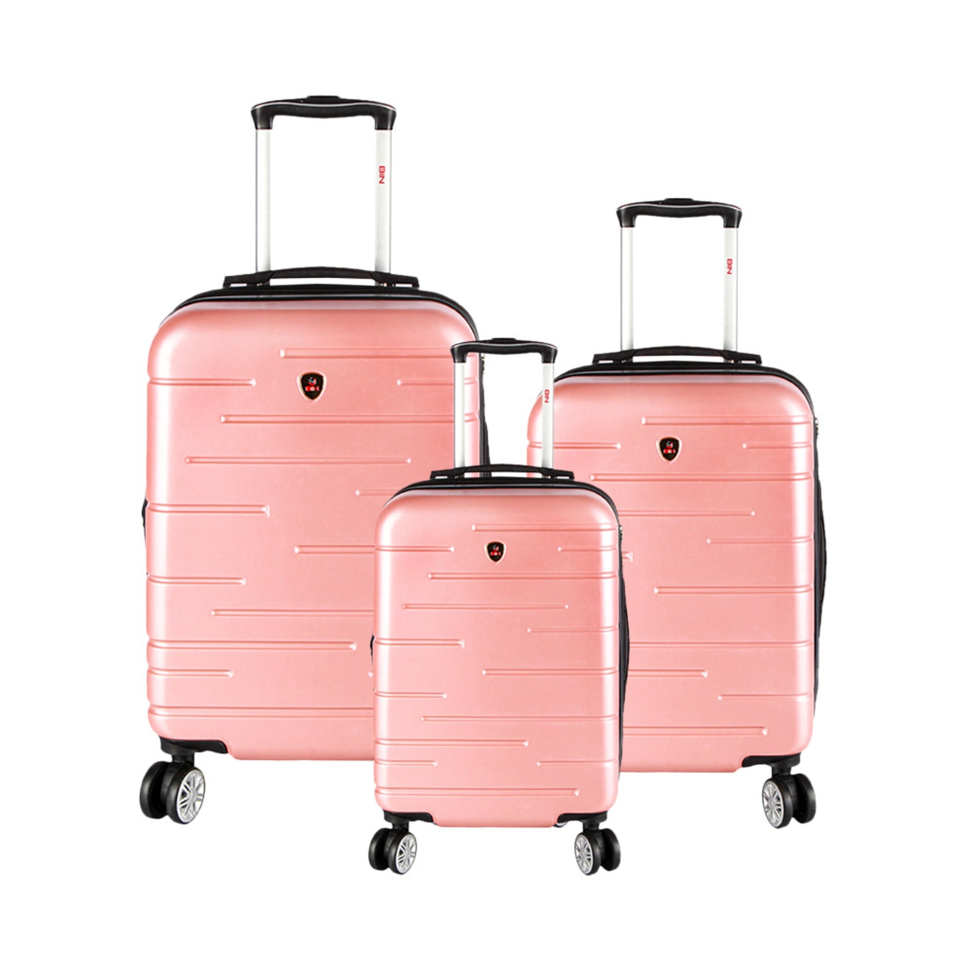 Juego Set Maletas X3 20,24,28 Pulg Bin M012 Oro Rosa