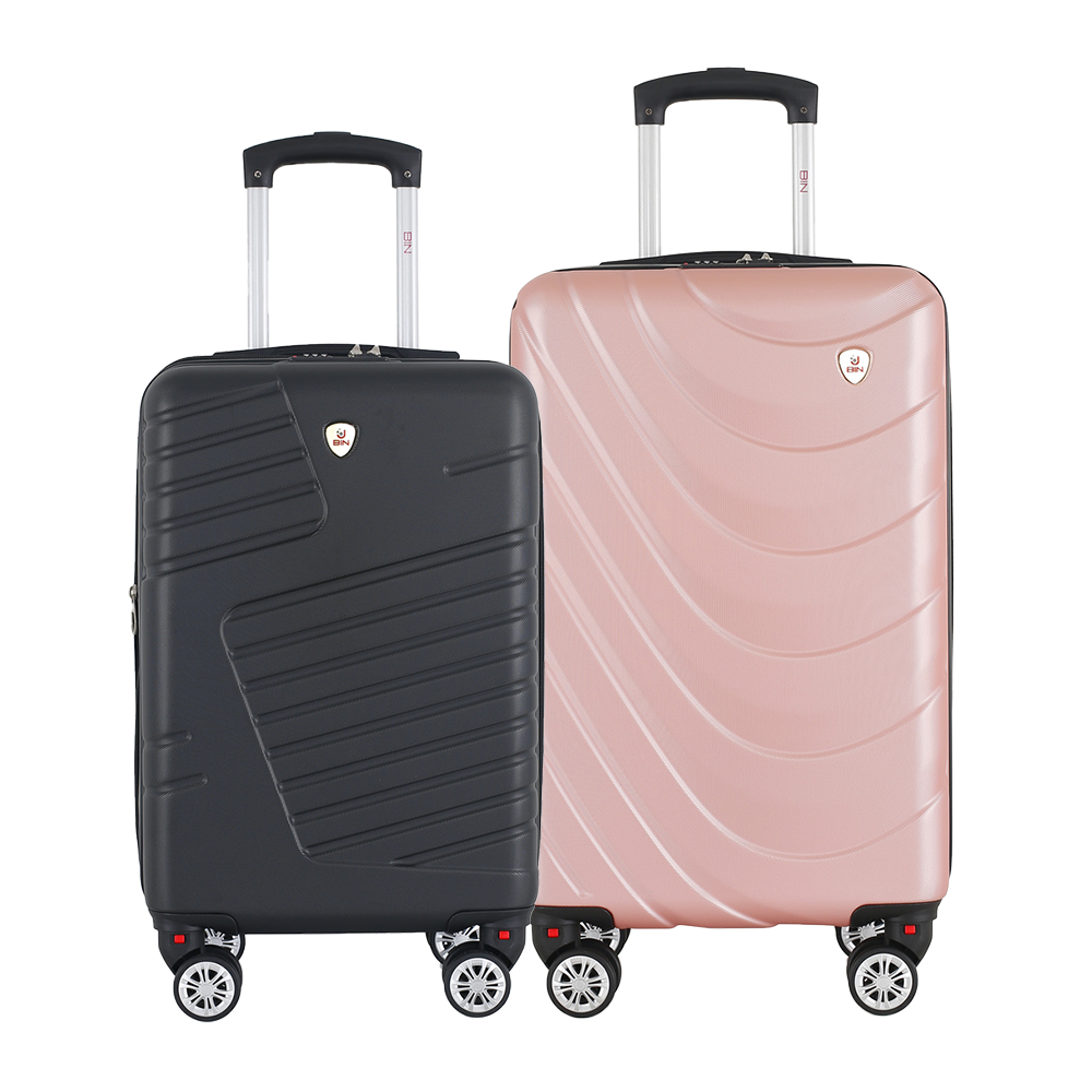 Set Maletas X2 19,20 Pulg Bin M006 Negro - M007 Oro Rosa
